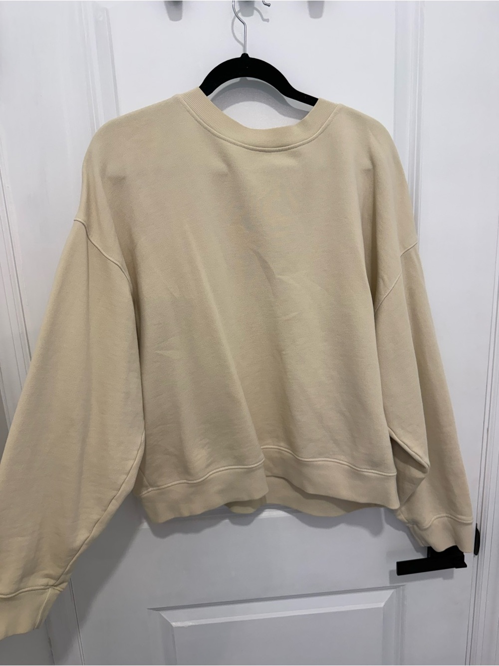 Agolde Cream Oversized Crewneck Sweatshirt 100% Cotton